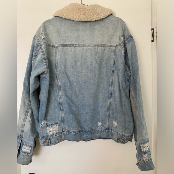 Free People Flannel lined trucker Jean jacket - Picture 7 of 8